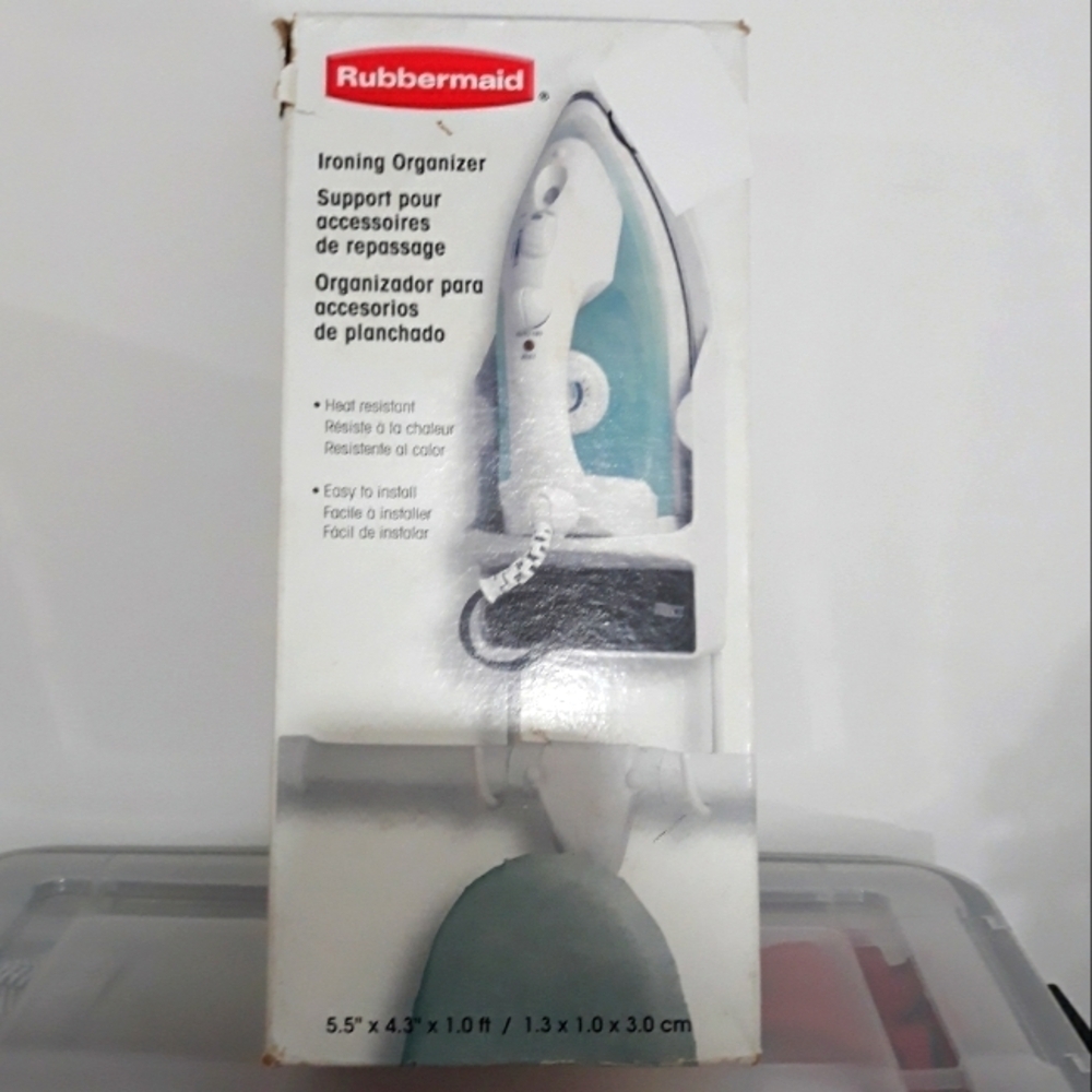 Vintage Rubbermaid Ironing Organizer Wall Mount White Storage New with Box